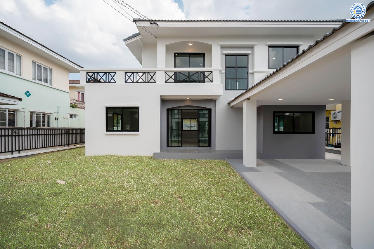 บ้านมือสองตกแต่งใหม่ แบรนด์ LH โครงการ ชัยพฤกษ์ บางบัวทอง หลังใหญ่ เนื้อที่ 76 ตร.ว. ฟังก์ชัน 3 ห้องนอน 2 ห้องน้ำ จอดรถได้ 2 คัน พร้อม Facilities ครบครัน บนทำเลเดินทางสะดวก ติดถนนบางกรวย-ไทรน้อย ใกล้เซ็นทรัลเวสต์เกต และรถไฟฟ้าสายสีม่วง "สถานีบางพลู"